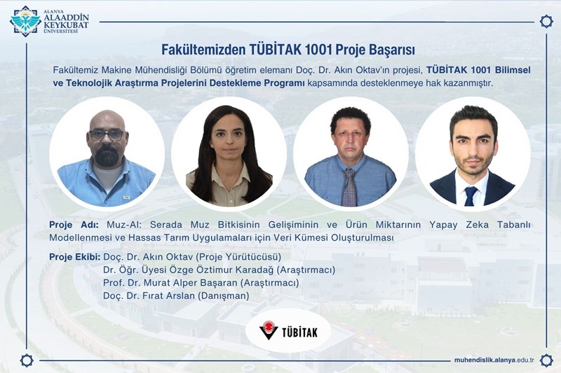 Fakültemizden TÜBİTAK 1001 Proje Başarısı Fakültemizden TÜBİTAK 1001 Proje Başarısı