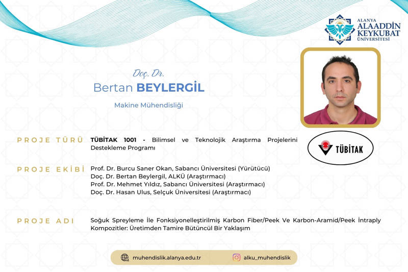 Fakültemizden TÜBİTAK 1001 Proje Başarısı - Doç. Dr. Bertan Beylergil