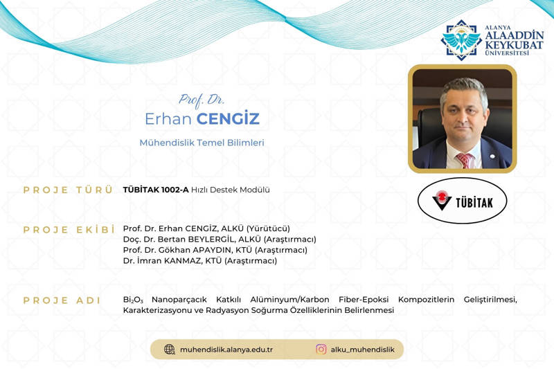 Fakültemizden TÜBİTAK 1002A Proje Başarısı – Prof. Dr. Erhan Cengiz